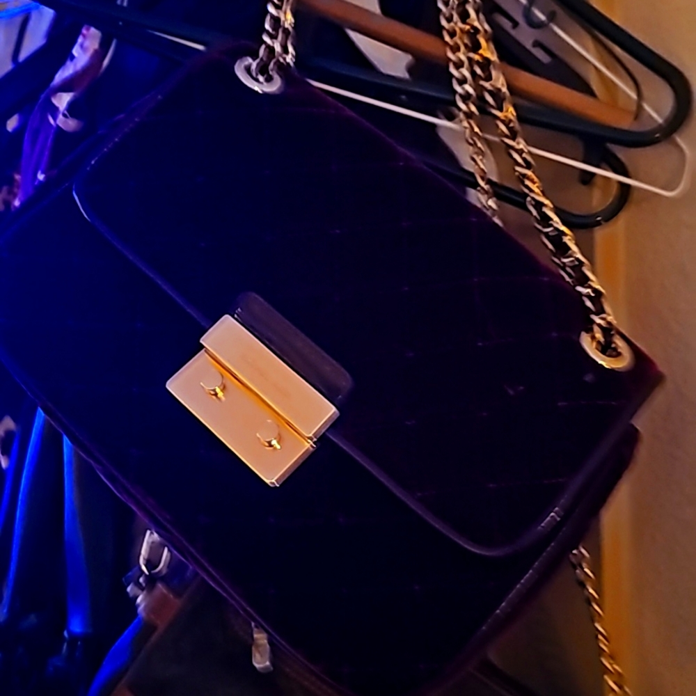 Merlot Michael Kors velvet purse.